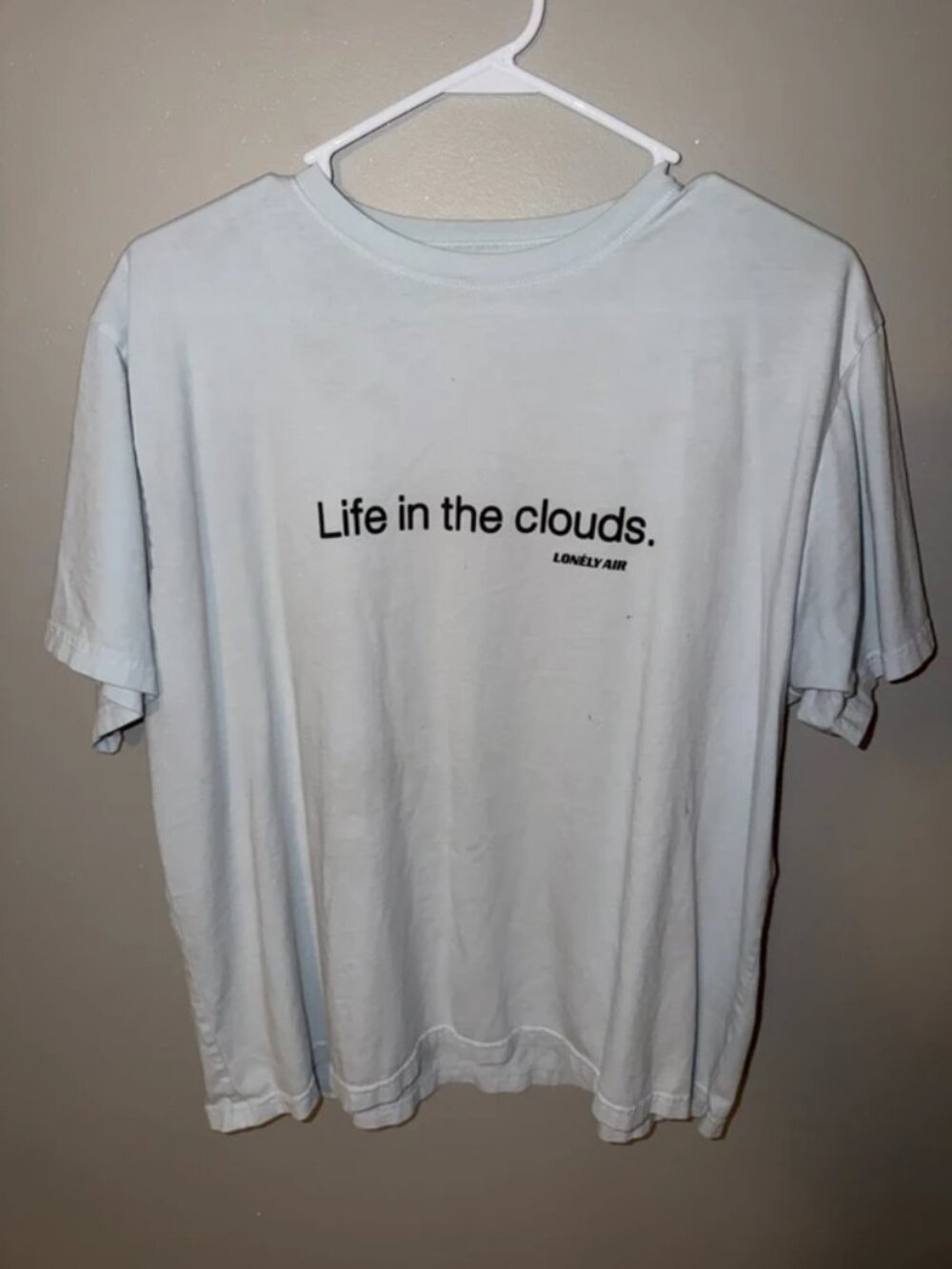 Loney Ghost x Beis / Life in the Clouds Oversized Light Blue Graphic Tee Size L